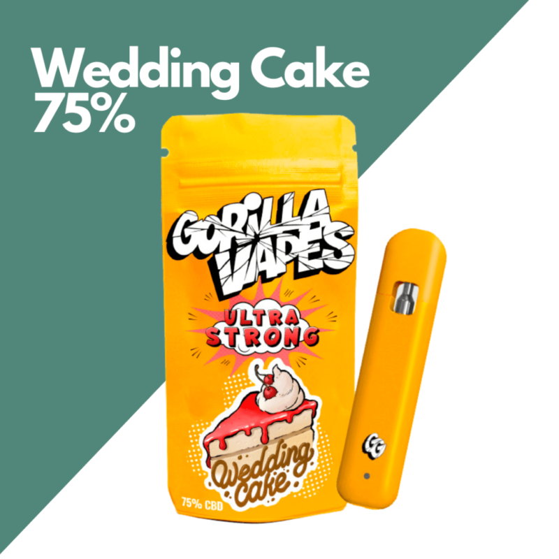 Wedding Cake, 75% Cbd, Desechable, Cbd, Gorilla Grillz, Cbd Desechable 75%, Wedding Cake