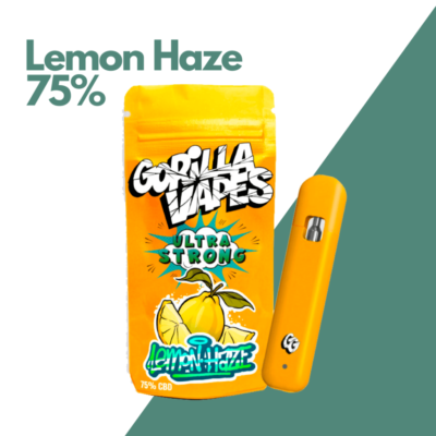 desechable, 75% CBD, LEMON HAZE 75% CBD, CBD, Gorilla Grillz, Desechable Lemon Haze CBD de Gorilla Grillz, CBD desechable 75%, LEMON HAZE CBD