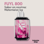 FUYL 800 Sabor sin nicotina_ Watermelon Ice (2) FUYL 800 Sabor sin nicotina_ Watermelon Ice, FUYL 800, vape desechable, con y sin nicotina