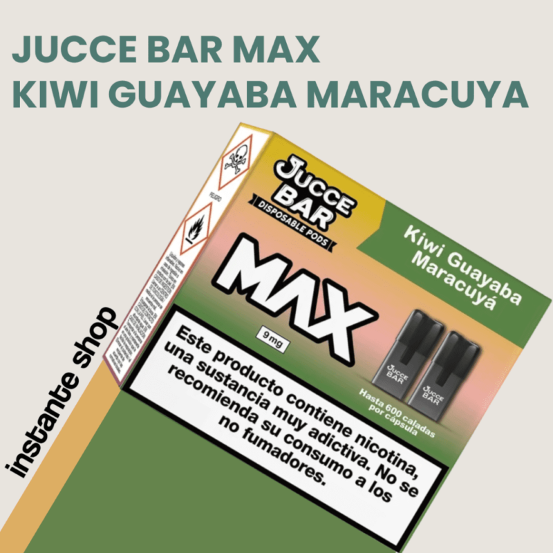 Jucce Bar Max Kiwi Guayaba Maracuya, Kiwi Guayaba Maracuya Max Jucce Bar, Capsula Desechable, Con Nicotina