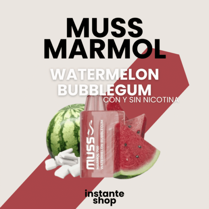 Watermelon Bubblegum Muss Marmol 700, vaper desechable, con y sin nicotina