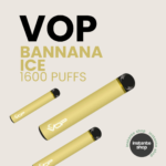 Banana Vop con nicotina 20mg, Vop 1600 Puffs Bannana ice Portada