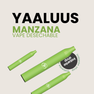 Manzana YAALUUS, con nicotina, Menta Verde 600puff, Sin nciotina Yaaluus vape Manzana desechable