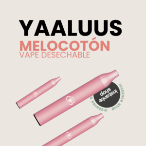 Melocoton YAALUUS, con nicotina, Melocoton 600puff, Sin nicotina