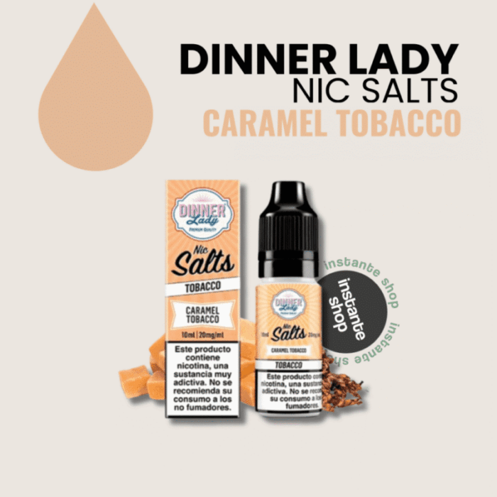 Caramel Tobacco Nic Salt, Dinner Lady, Dinner Lady liquido DINNER LADY NIC SALTS Caramel Tobacco