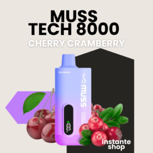 &Quot;Muss Tech 8000 Cherry Cranberry: Pod Desechable Sin Nicotina Con Sabor Delicioso Y Hasta 8000 Inhalaciones.&Quot;