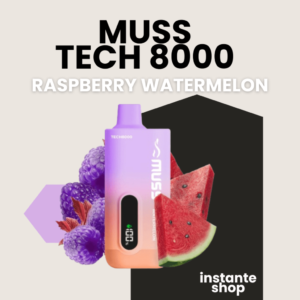 &Quot;Explora El Mundo Del Vapeo Sin Nicotina Con El Muss Tech 8000 Raspberry Watermelon. ¡8000 Caladas De Puro Placer En Un Pod Desechable Que Te Sorprenderá!&Quot;