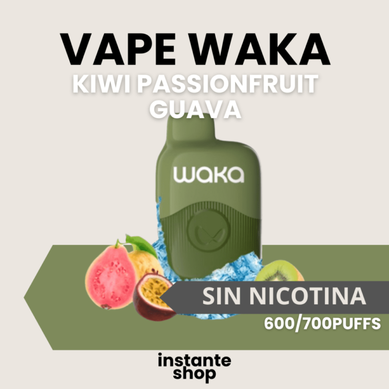 Vape Waka Kiwi Passion Fruit Guava Sin Nictotina