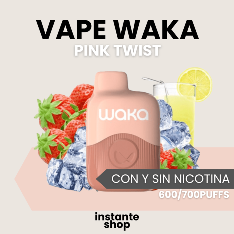 Waka Sopro Pink Twist, Con Y Sin Nicotina, Pod Desechable. Vape Waka Pink Twist