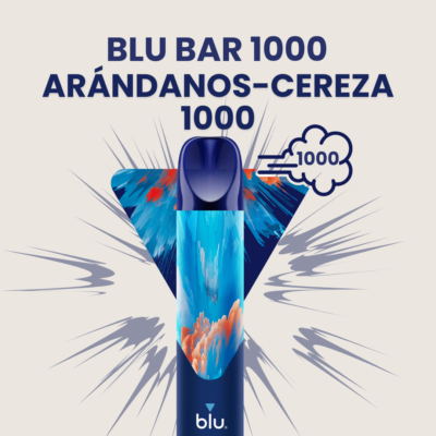 Blu bar 1000 Arándanos Cereza, Bar blu, Bar blu 1000, Con y sin nicotina