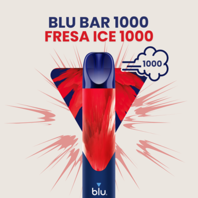 Blu bar 1000 Fresa Ice, Bar blu, Bar blu 1000, Con y sin nicotina