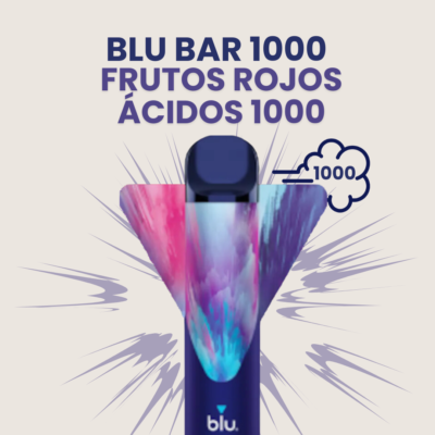 Blu bar 1000 Frutos Rojos Ácidos, Bar blu, Bar blu 1000, Con y sin nicotina