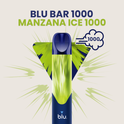 Blu bar 1000 Manzana Ice, Bar blu, Bar blu 1000, Con y sin nicotina