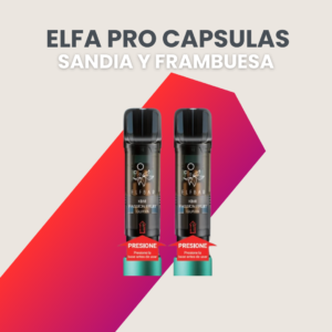 Cápsulas Elfa Pro de watermelon raspberry, Capsula Elfa PRO Sandia y Frambuesa Cápsulas Elfa Pro de Sandía y Frambuesa: Saborea la dulzura de la sandía y la acidez de la frambuesa en cada bocanada. Compatible con dispositivos Elfa Pro y Cool Vaps.