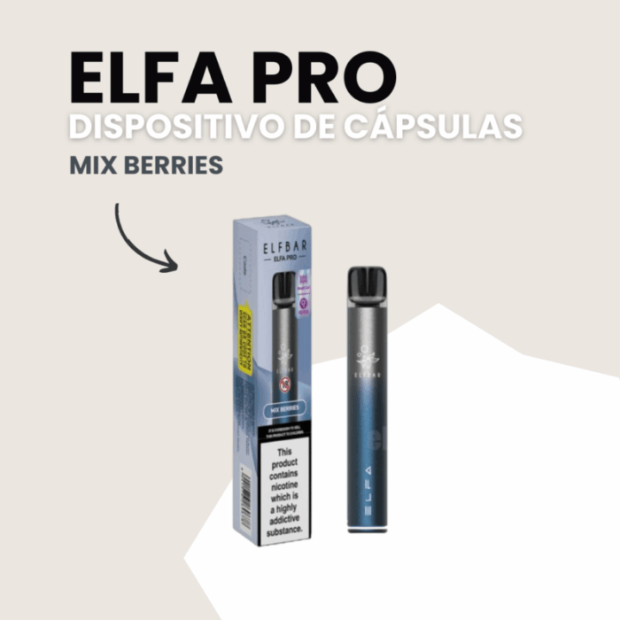 Elfa Pro Mix Berries - Vape desechable con sabor a mix de frutos del bosque, 1500 caladas, diseño elegante y tecnología avanzada.