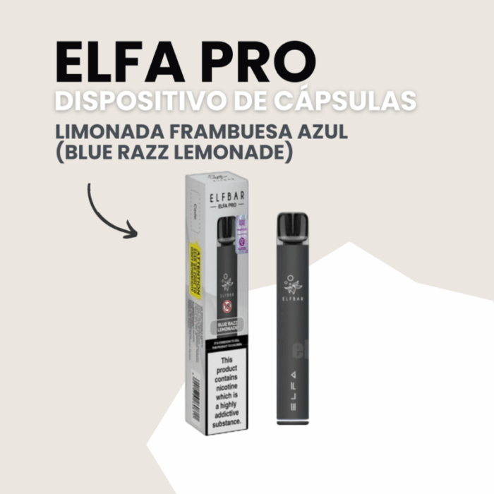 Elfa Pro Blue Razz Lemonade - Vape desechable con sabor a limonada de frambuesa azul, 1500 caladas, diseño elegante y tecnología avanzada.