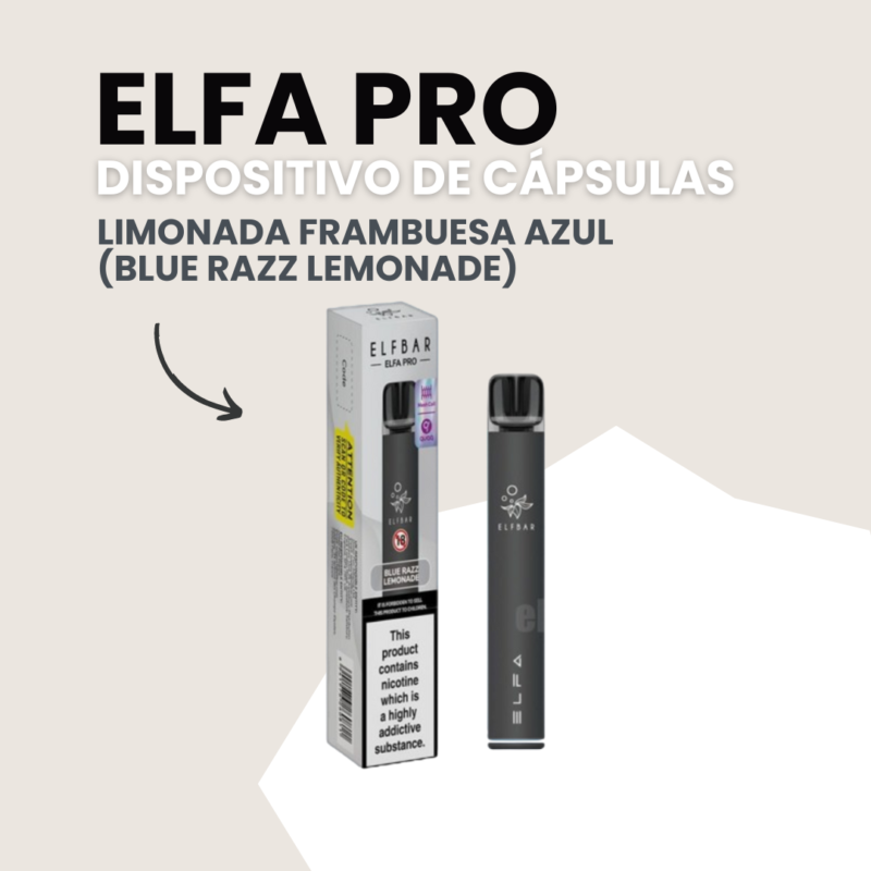 Elfa Pro Blue Razz Lemonade - Vape Desechable Con Sabor A Limonada De Frambuesa Azul, 1500 Caladas, Diseño Elegante Y Tecnología Avanzada.