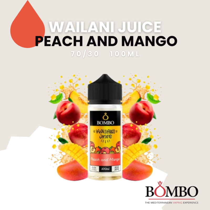 Bombo Wailani Juice Peach And Mango, Bombo Eliquids, Sin Nicotina