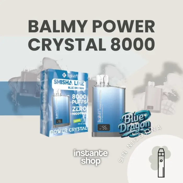 BAlmy power crystal Blue Dragon, balmy go cristal, sin nicotina