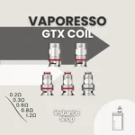 VAPORESSO GTX COIL - Resistencia 0.2 Ω, 0.3 Ω, 0.6 Ω, 0.8 Ω y 1.2 Ω para una Experiencia de Vapeo Personalizada