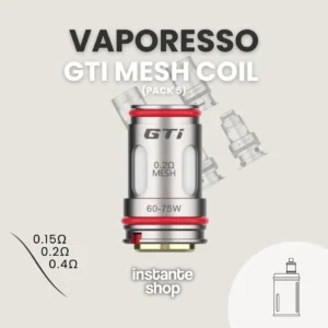 VAPORESSO GTI MESH COIL - Resistencia 0.15 Ω, 0.2 Ω y 0.4 Ω para una Mejor Experiencia de Vapeo