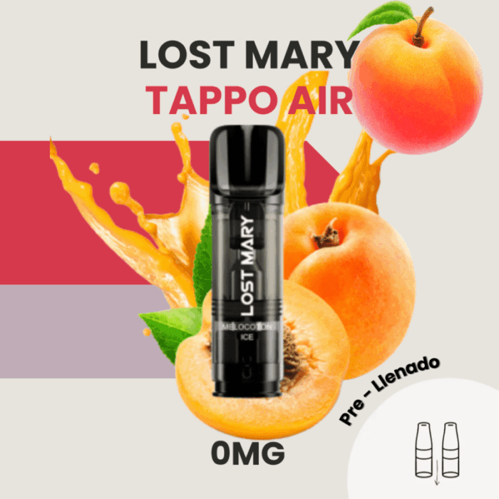 Cápsulas Lost Mary Tappo Air - Peach Ice 0MG (pack 2)