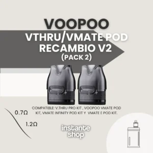 VOOPOO Vthru V2 POD Recambio - Cartucho Mejorado para Vapeo de Alta Calidad