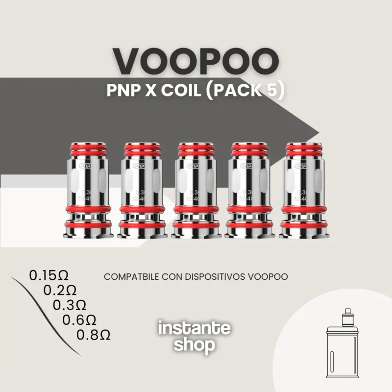 Voopoo Pnp X Coil Pack X5 - Resistencias Recargables Para Vapeo