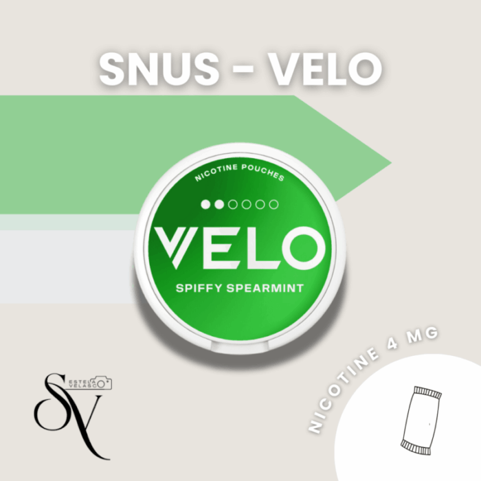 Snus Spiffy Spearmint 4mg - Velo Bolsas de nicotina