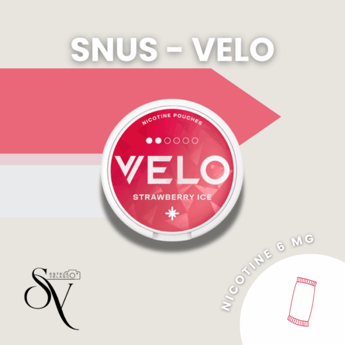 Snus Strawberry Ice 6mg - Velo Bolsas de nicotina