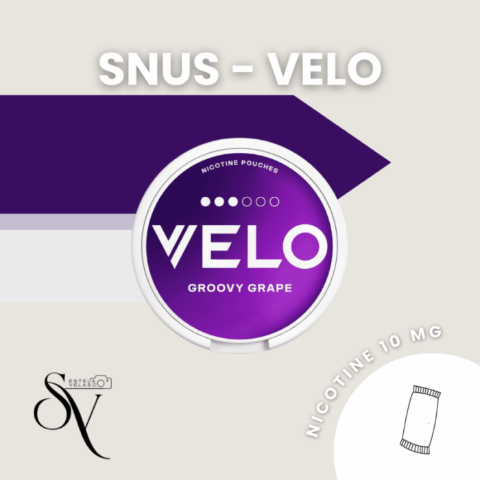 Snus Groovy Grape 10mg - Velo Bolsas de nicotina