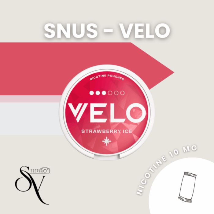 Snus Strawberry Ice 10mg - Velo Bolsas de nicotina