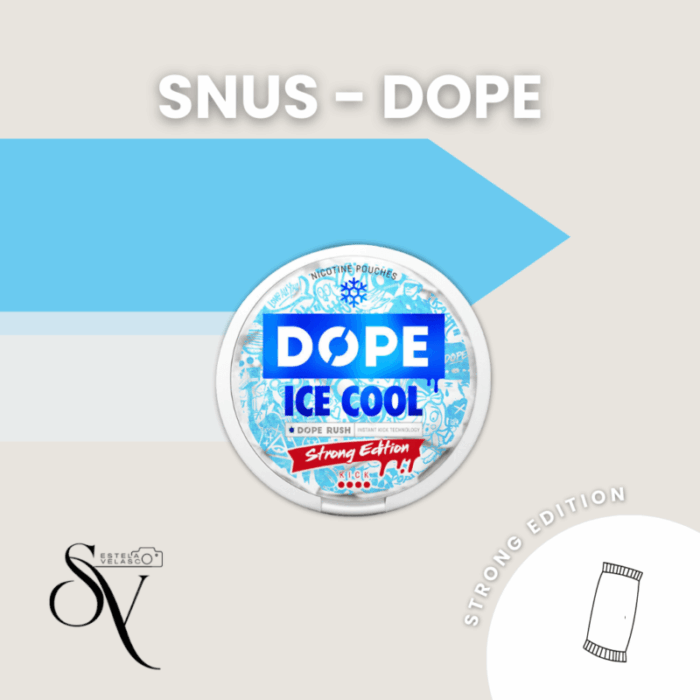 Snus Ice Cool - Dope Strong Sdition Bolsas de nicotina