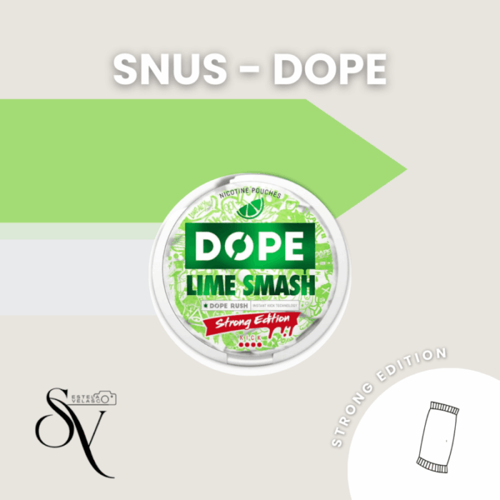 Snus Lime Smash - Dope Strong Sdition Bolsas de nicotina