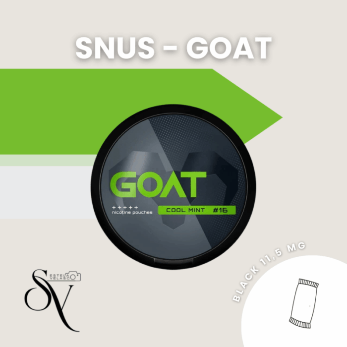 Snus Cool Mint 16mg - Goat Bolsas de nicotina