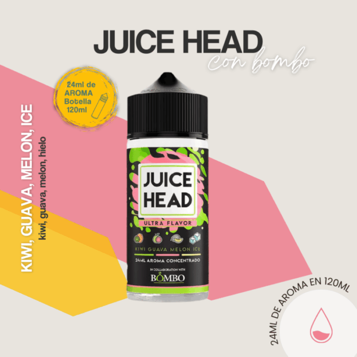 Aroma Kiwi Guava Melon Ice - 24/120ml Juice Head longfill