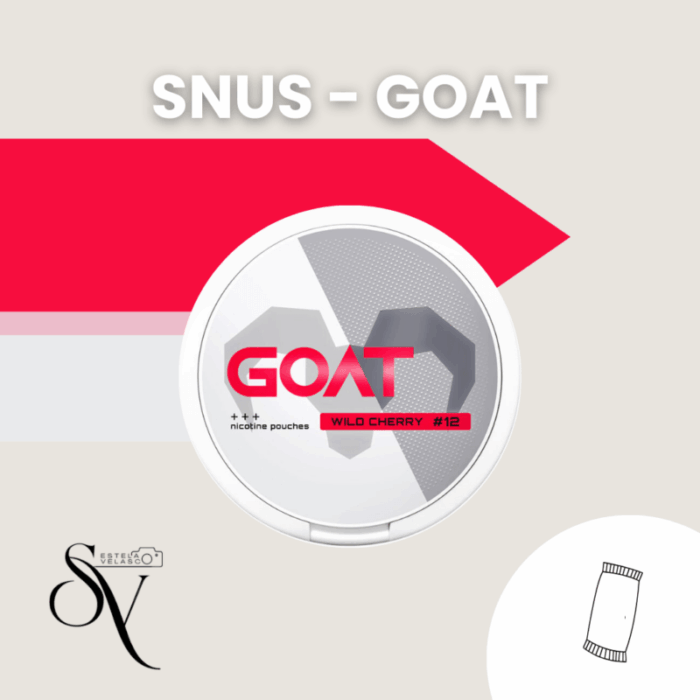 Snus Wild Cherry 12mg - Goat Bolsas de nicotina