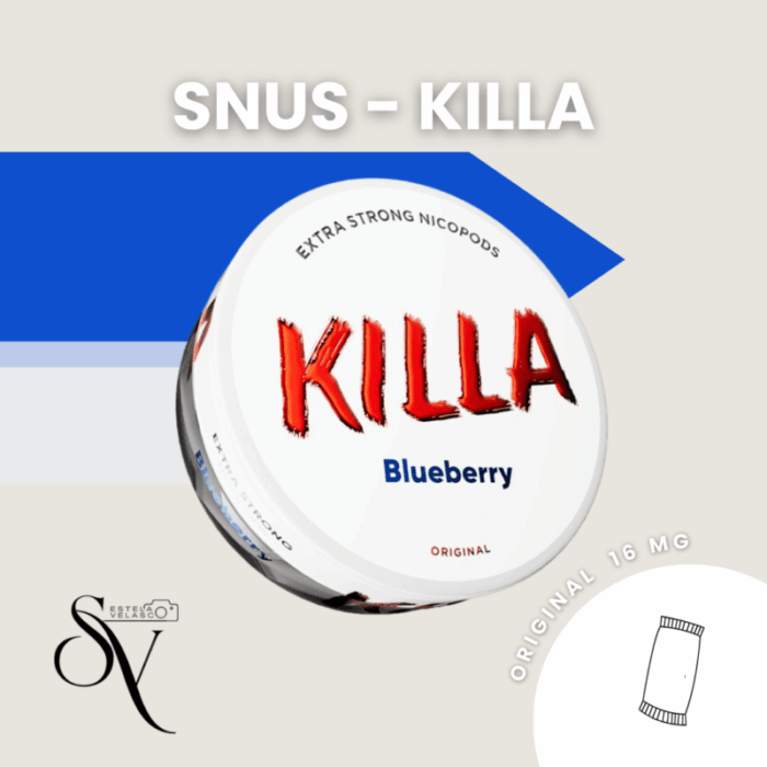 Snus Blueberry 16mg - Killa Bolsas de nicotina