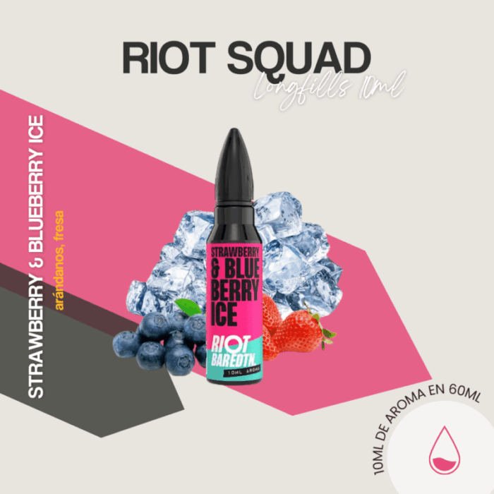 Aroma Strawberry and blueberry ice 10ml - Longfill Riot Squad