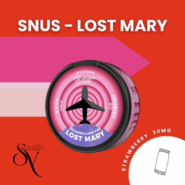 Snus Stawberry 30mg - Lost Mary Bolsas de nicotina