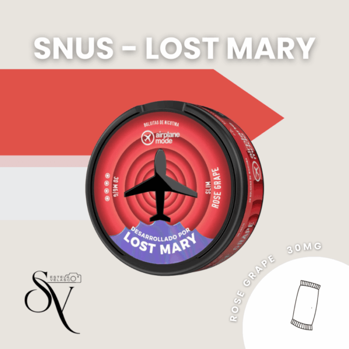 Snus Rose Grape 30mg - Lost Mary Bolsas de nicotina