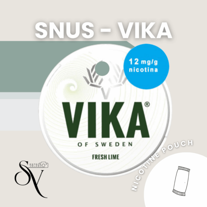 Snus Fresh Lime 12mg - Vika Bolsas de nicotina