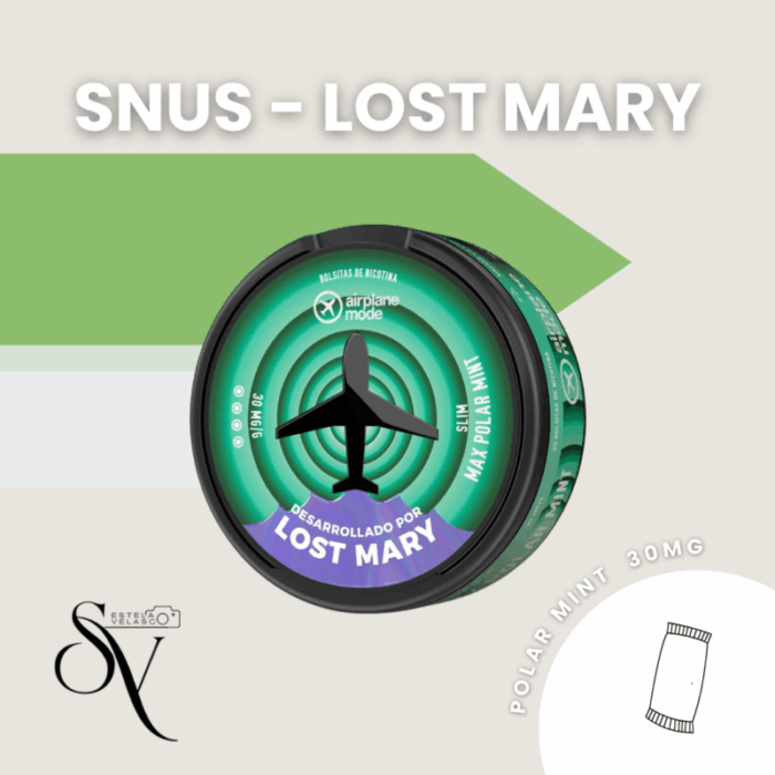 Snus Polar Mint 30mg - Lost Mary Bolsas de nicotina