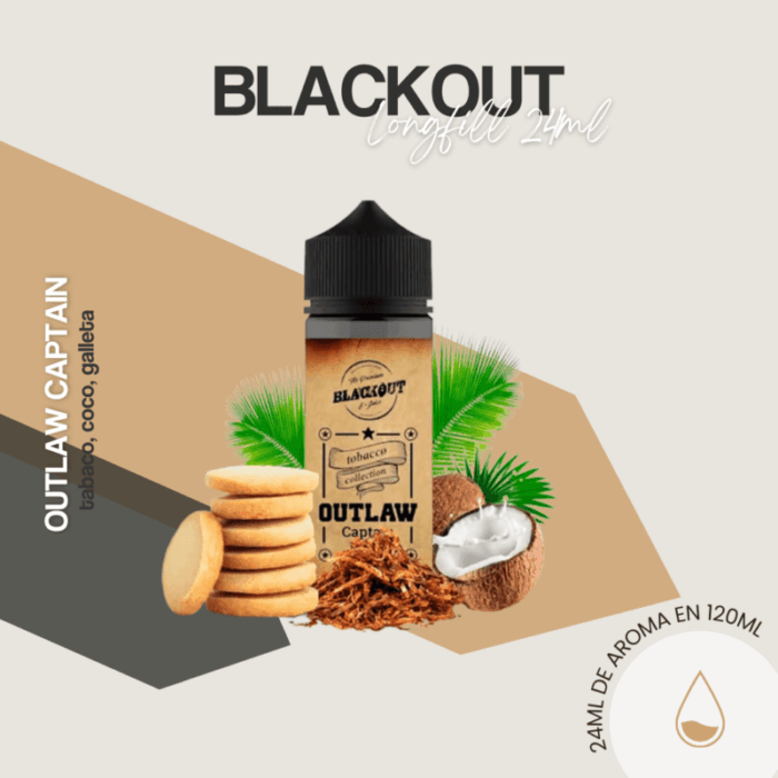Aroma Outlaw Captain 24ml - Blackout longfill