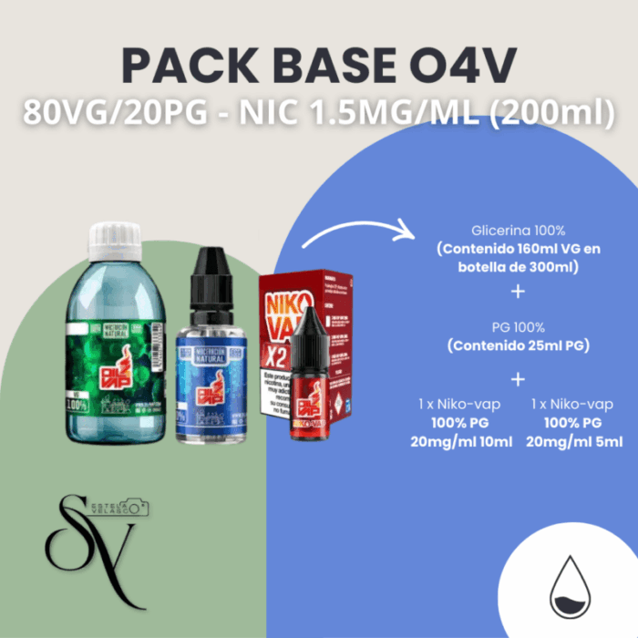 Pack Base - 80VG/20PG - Nic 1,5mg (200ml) O4V