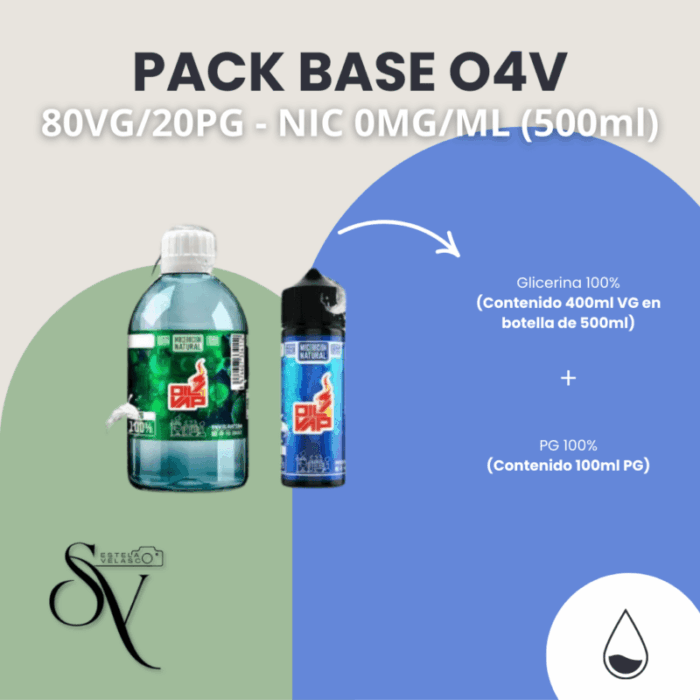 Pack Base - 80VG/20PG - Nic 0mg (500ml) O4V