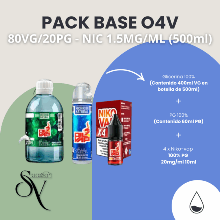 Pack Base - 80VG/20PG - Nic 1,5mg (500ml) O4V