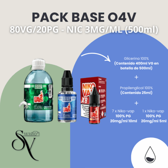 Pack Base - 80VG/20PG - Nic 3mg (500ml) O4V