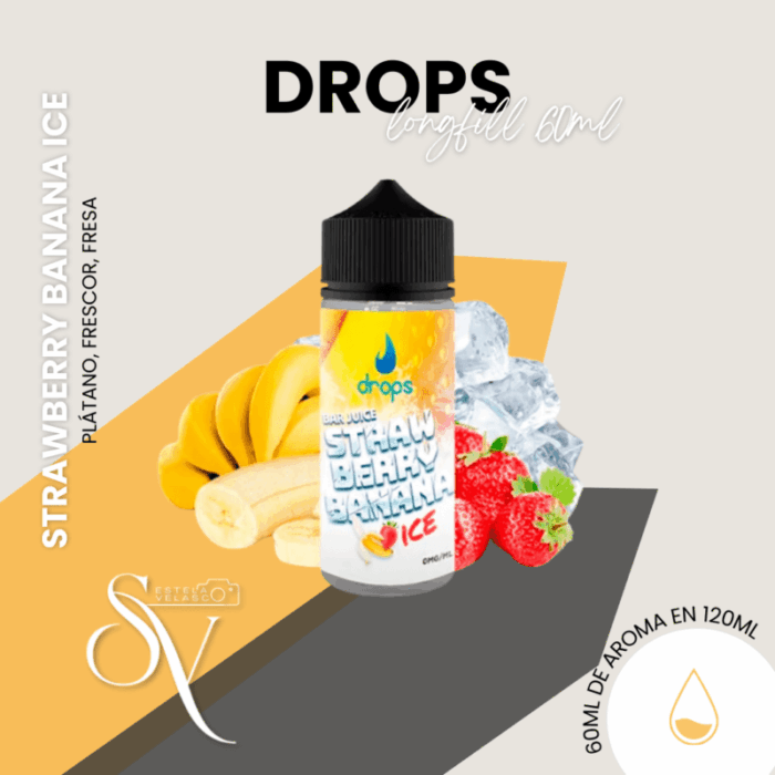 Aroma Strawberry banana ice Drops 60ml Longfill