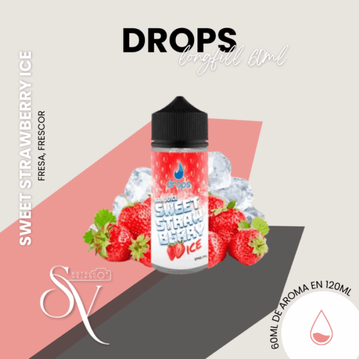 Aroma Sweet strawberry Ice Drops 60ml Longfill